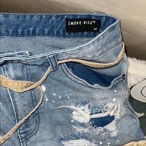 Smoke Rise Distressed Denim Shorts